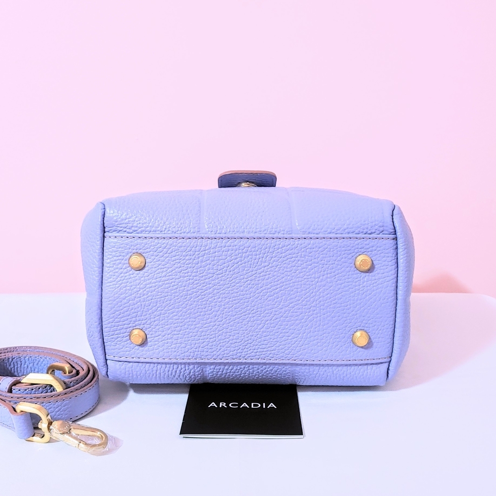NWT Rare HTF ARCADIA Bia Small Tote Crossbody Bag Lavender Pebbled Leather lilac - Picture 10 of 12